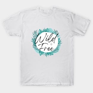 Wild and Free Floral Design T-Shirt